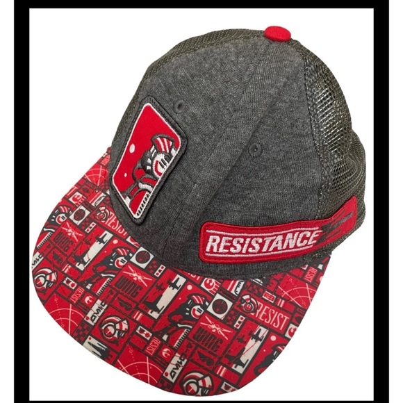 Disney Parks Star Wars Resistance Baseball Cap Hat Youth Size Snapback Red Gray - Picture 5 of 7
